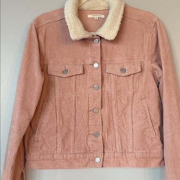 Pacsun Pink corduroy jacket with Sherpa collar - Picture 2 of 8